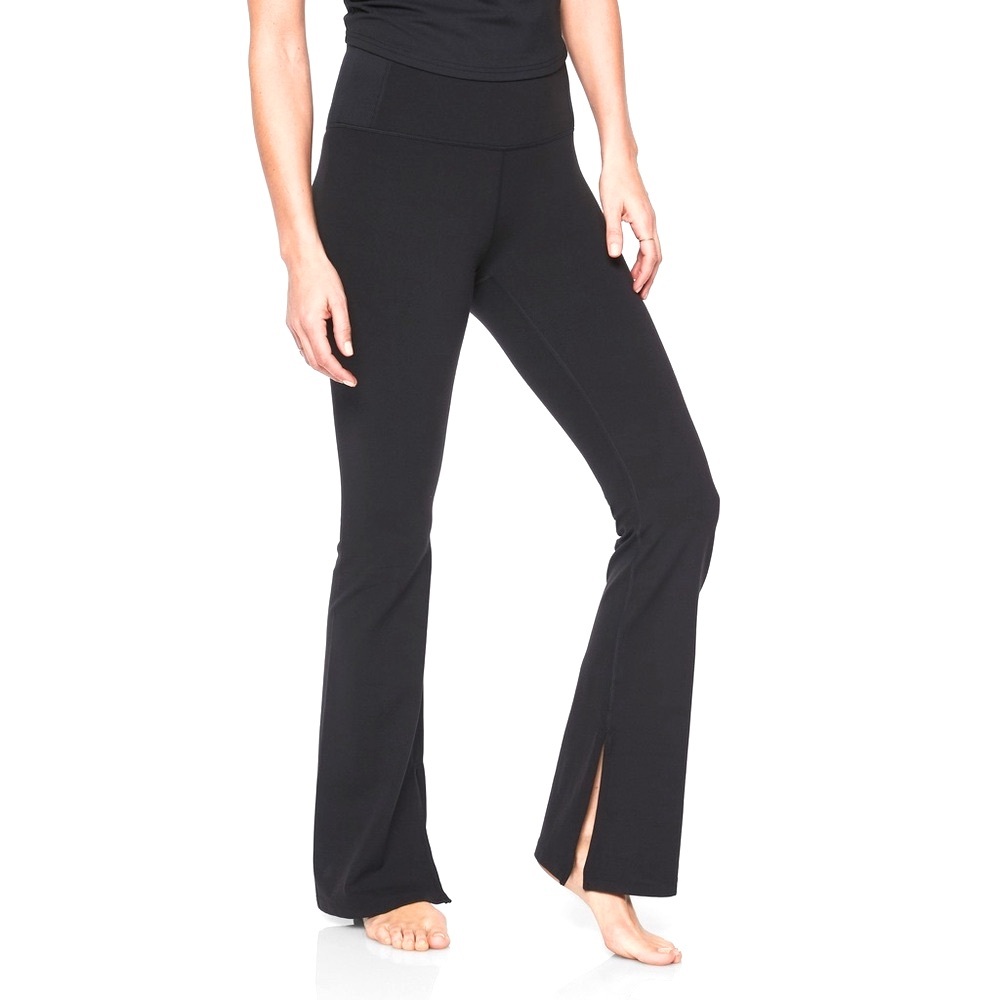 ATHLETA Barre Skinny Flare Powervita Split Hem Blk Legging XS perfect condition!